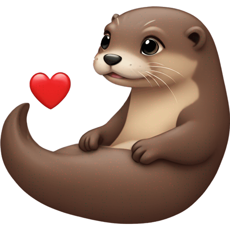 Loutre with heart emoji