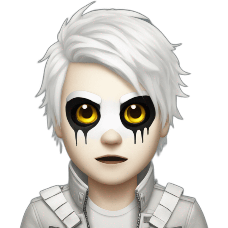 Gerard Way, short white hair, skull makeup, welcome to the black parade emoji