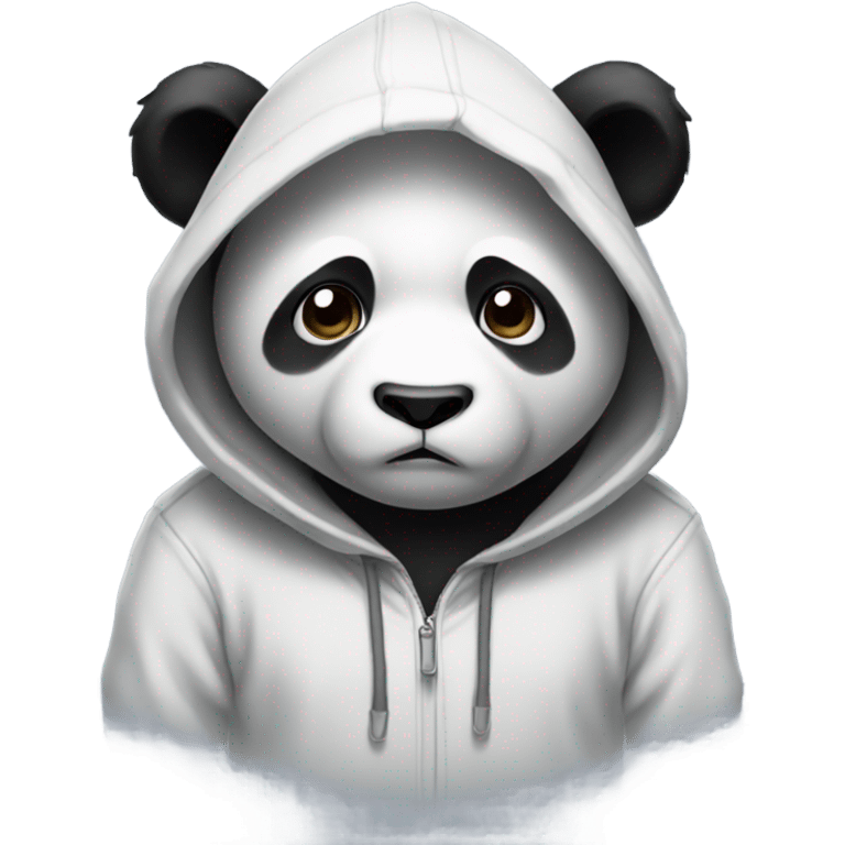 sad panda wearing a hoodie emoji