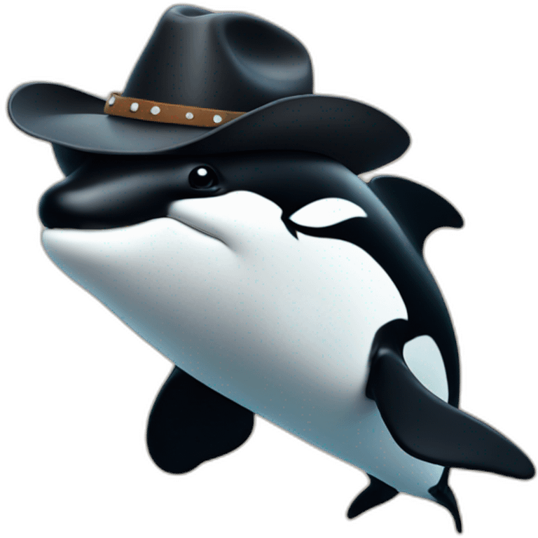 orca with a cowboy hat emoji