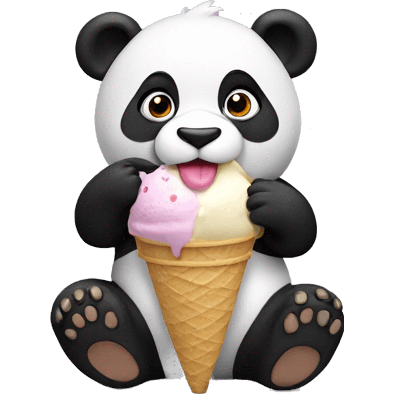 Panda eating ice cream emoji