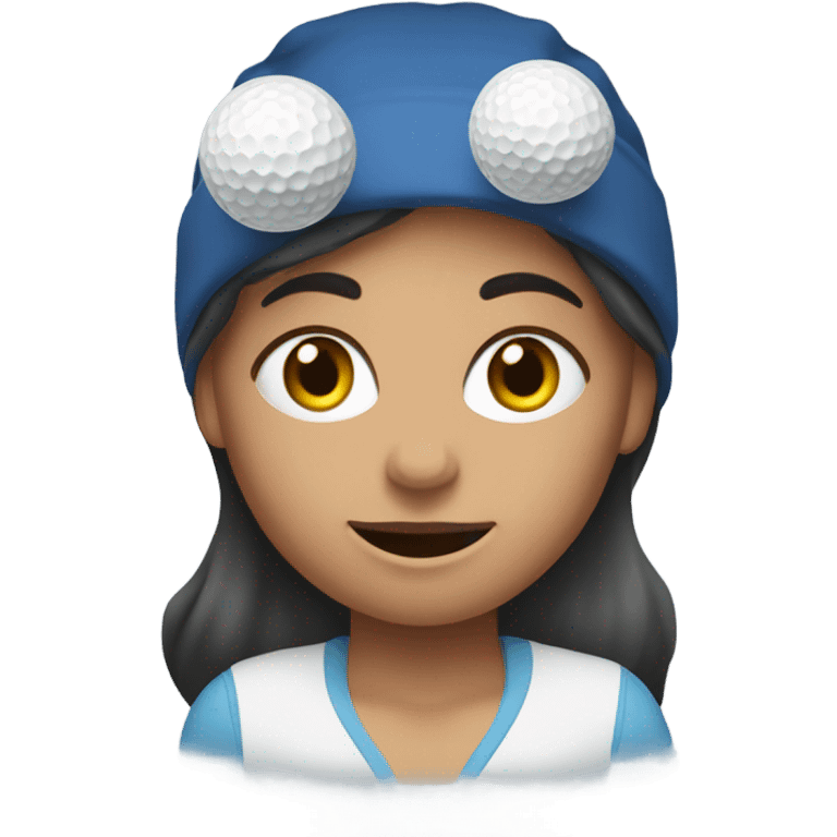 Jill from Jack and Jill with 4 golf balls around her head emoji