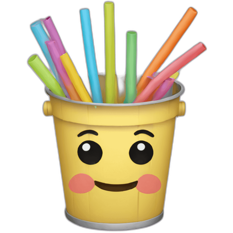 Bucket with Straws emoji