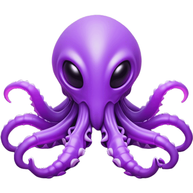 Clash of Clans aesthetic: Cinematic Playful Zerg Alien Emoji, rendered in a 3D vector-style similar to standard emojis with minimal shading and bold, simplified shapes. A compact, isometric, otherworldly creature with insectoid, organic details and subtle, eerie tentacles, softly glowing with a sinister alien charm. Simplified yet unmistakably iconic, highly detailed and consistent, glowing with a soft, spectral radiance and high shine. Stylized with a touch of bio-engineered mischief and a soft glowing outline, capturing the essence of a fearsome extraterrestrial menace with a playful twist! emoji