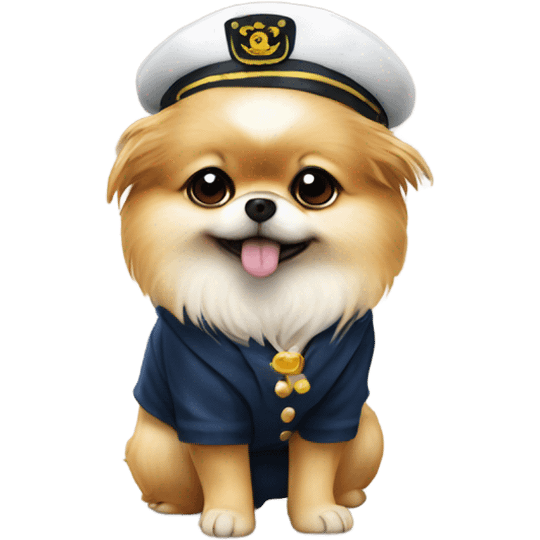 Pomeranian shitzu mix with sailor costume emoji