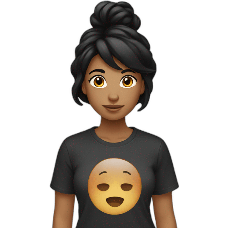 girl with black hair and brown skin t-shirt lgbt emoji