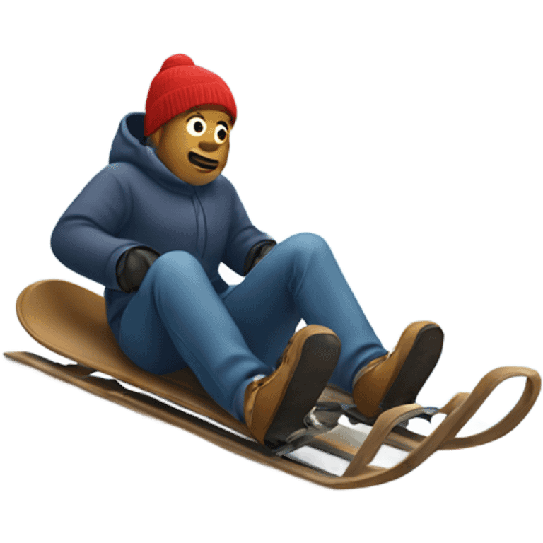 Someone sledding down a hill emoji