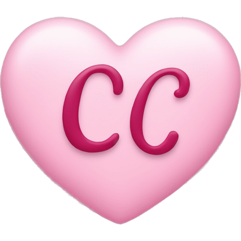 Pink heart wish initial C in it  cursive emoji