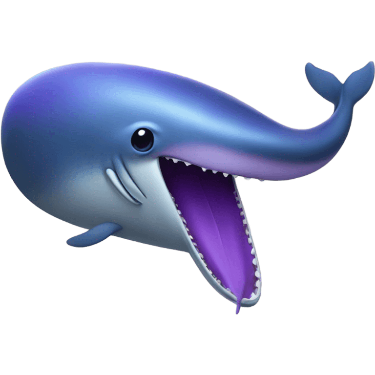 Blue whale purple, open mouth emoji