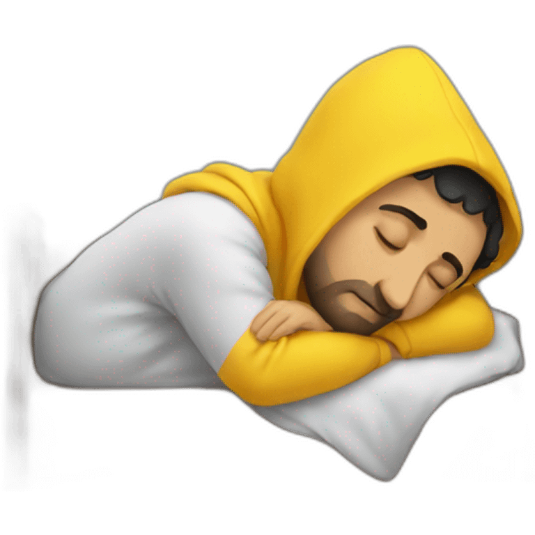 Armenian men  with yellow hoodie sleeping emoji