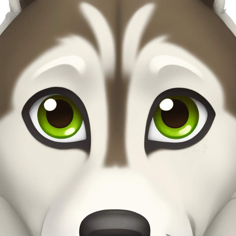 Husky Brown Eyes with Green Collar emoji