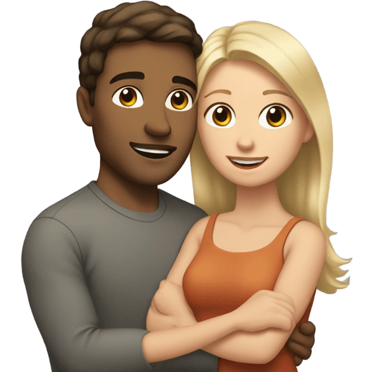 brunette man holding a blonde woman emoji