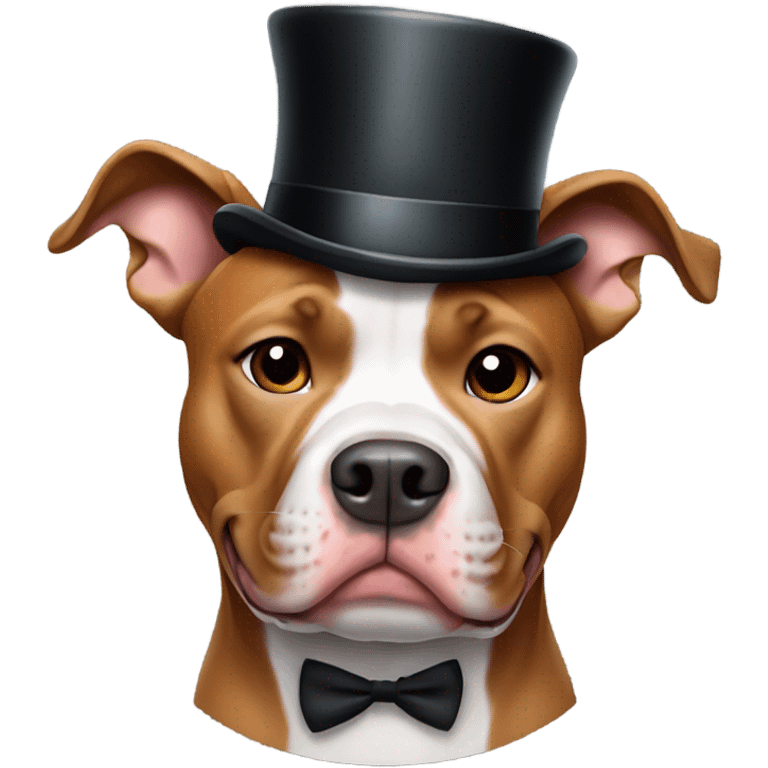 Pitbull wearing a top hat  emoji