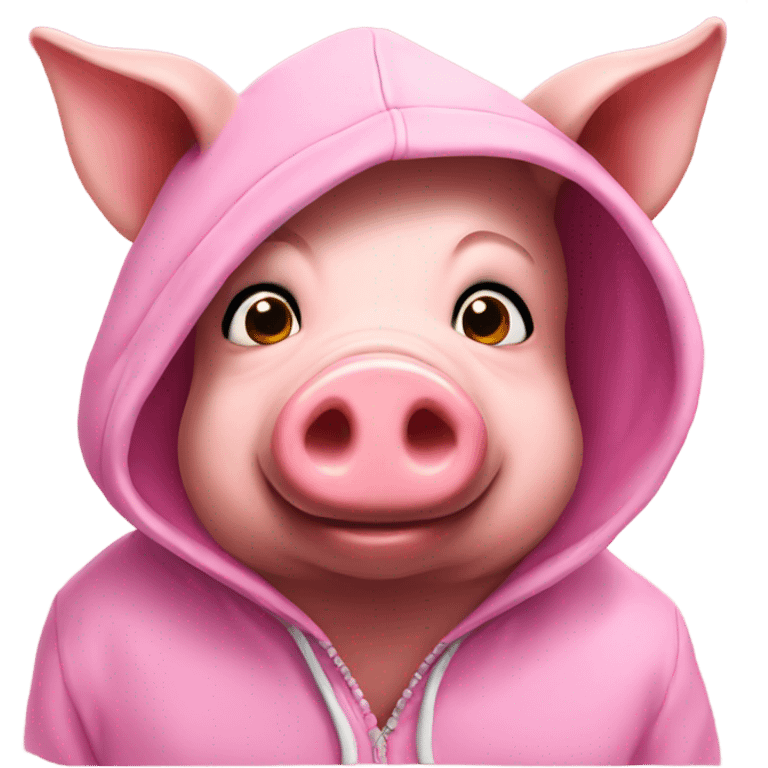 Pig with hoodie emoji