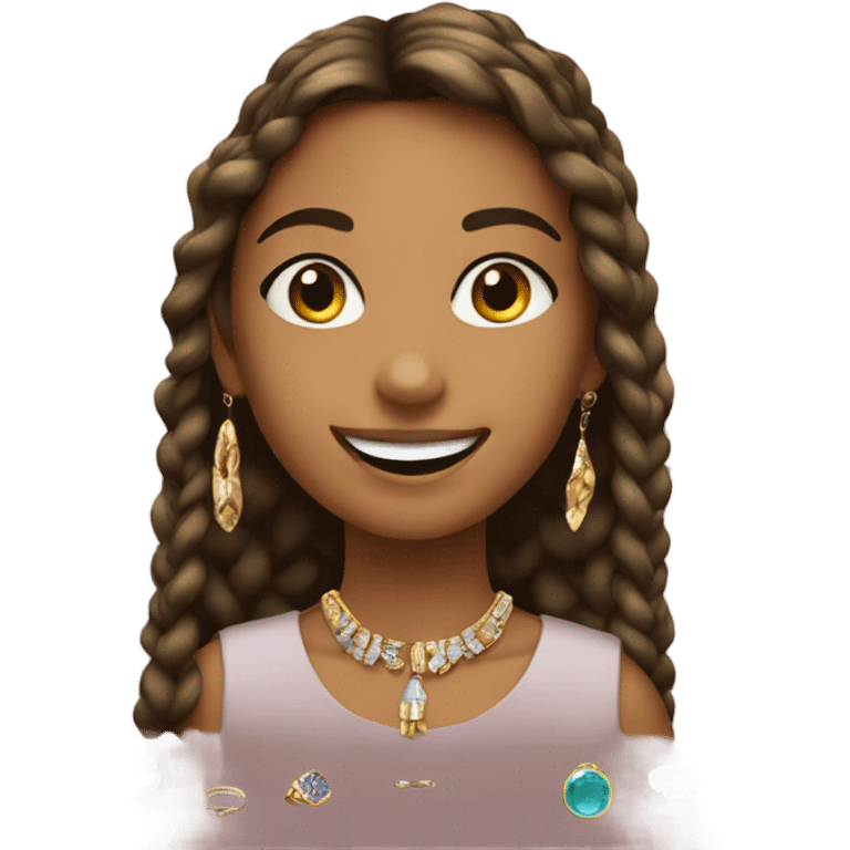 smiling girl with jewelry indoors emoji