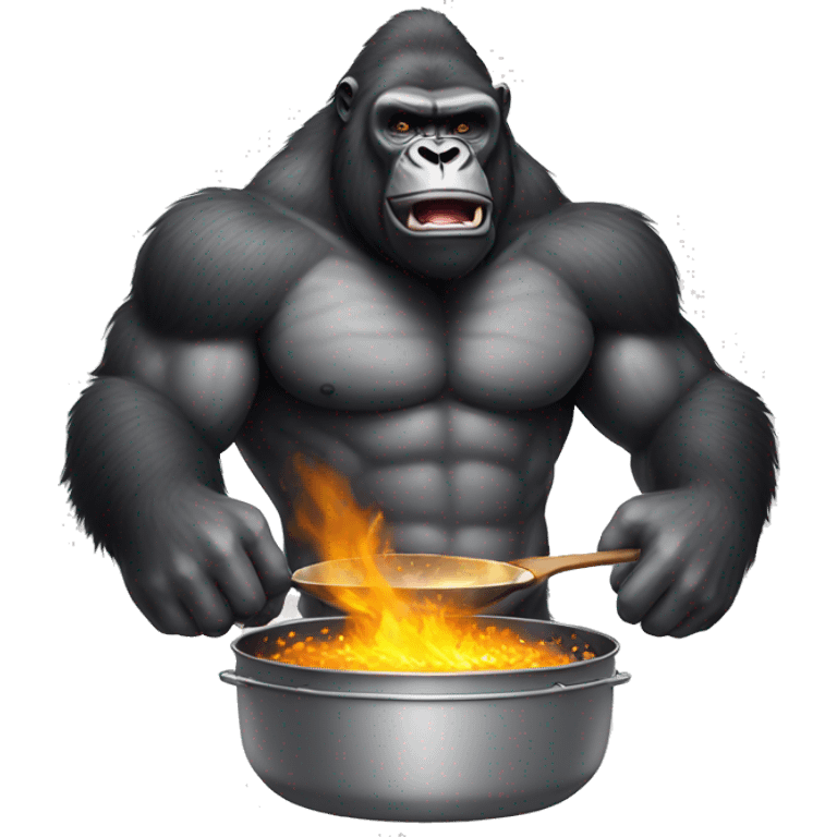 Buff Gorilla frying emoji