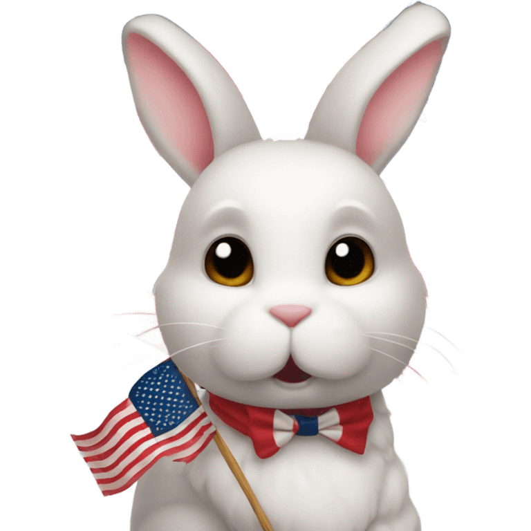 Bunny with American flag emoji