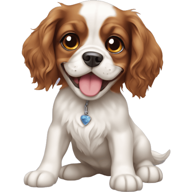 happy king charles spaniel puppy  emoji