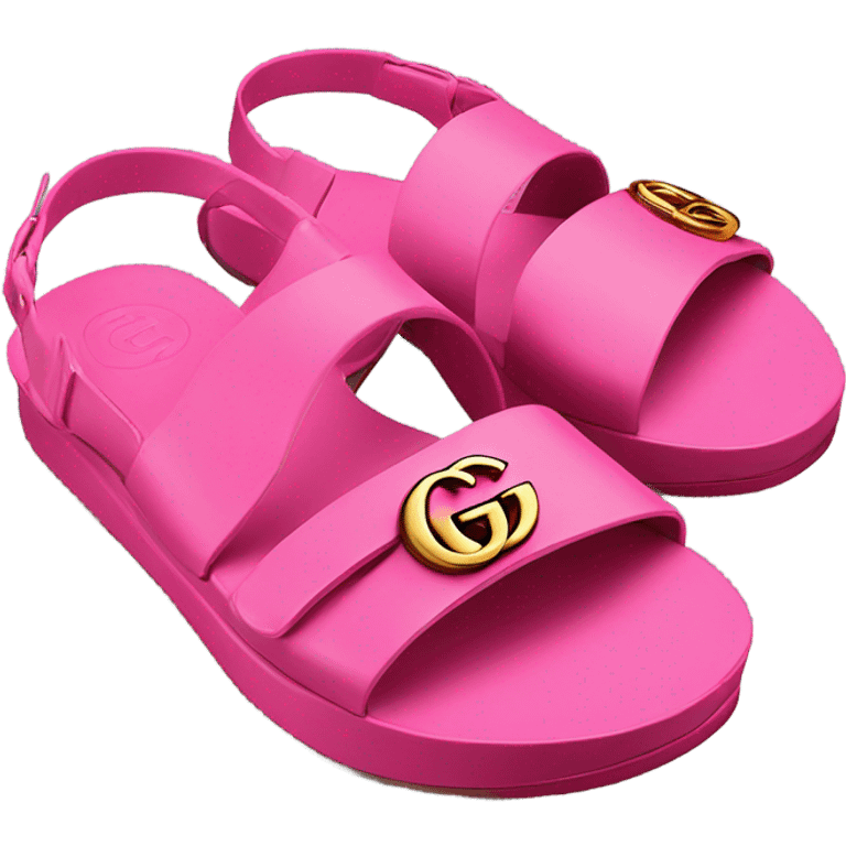 Platform Gucci sandals pink emoji