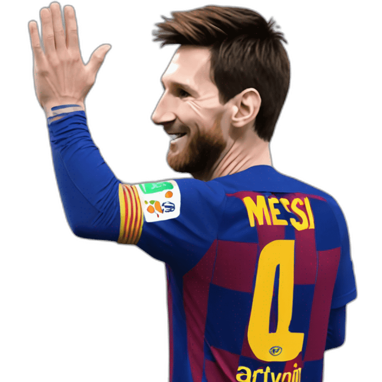 Messi doing high five emoji