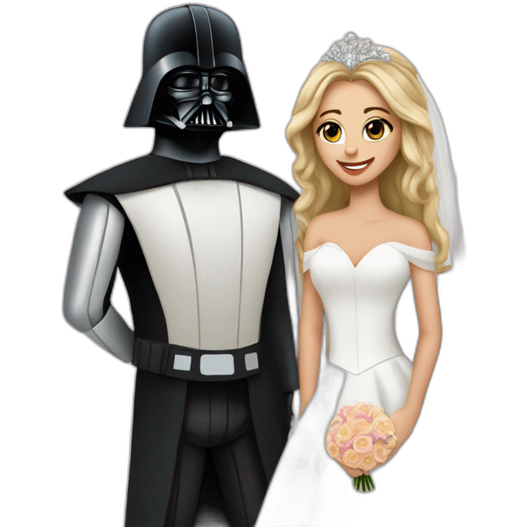 darth vader and princess leya wedding emoji