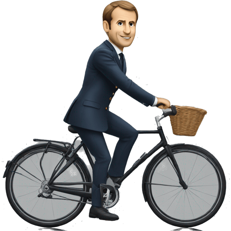 Macron sur un velo emoji