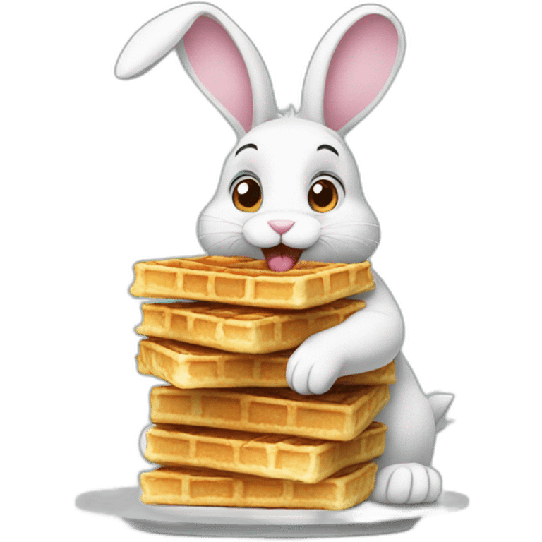 bunny eating waffles emoji