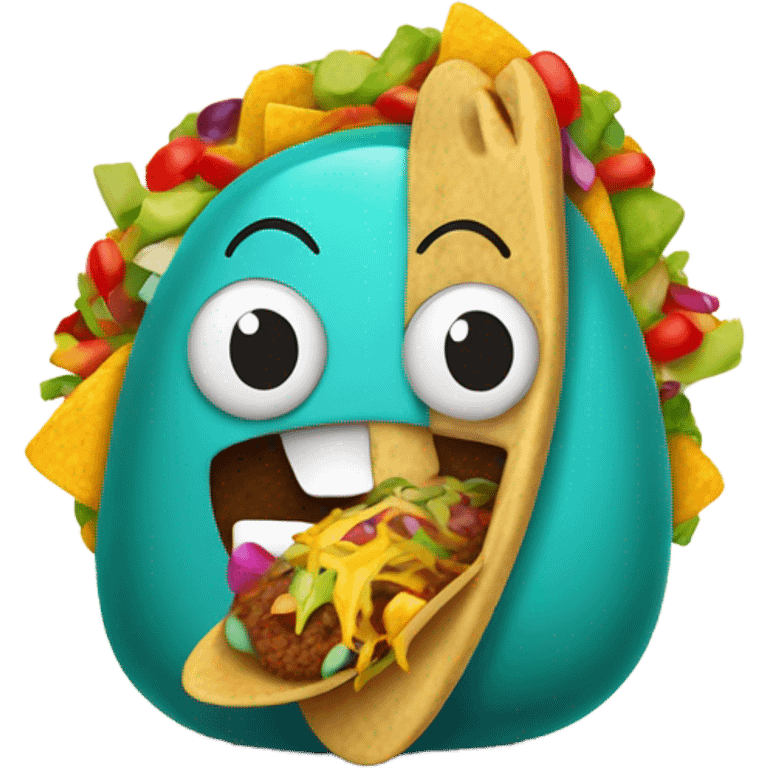 a bean eating a taco emoji