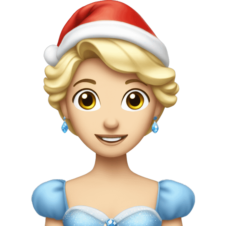 Cinderella princess wearing Santa hat emoji