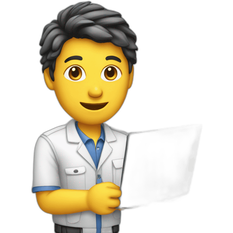 technical assistant with PC notebook in hand emoji