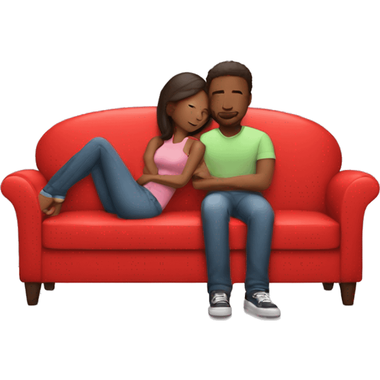 Lovers on red couch emoji