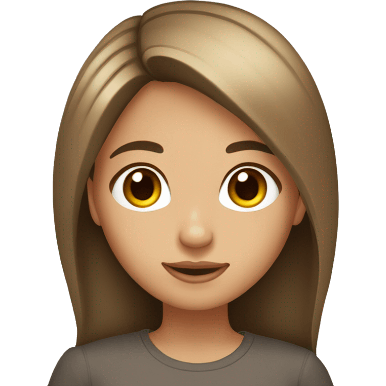 Brown hair girl with blonde highlights brown eyes and straight hair emoji