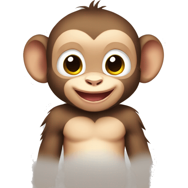 A baby monkey happy emoji