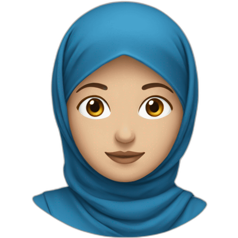 one white muslim young woman blue hijab emoji