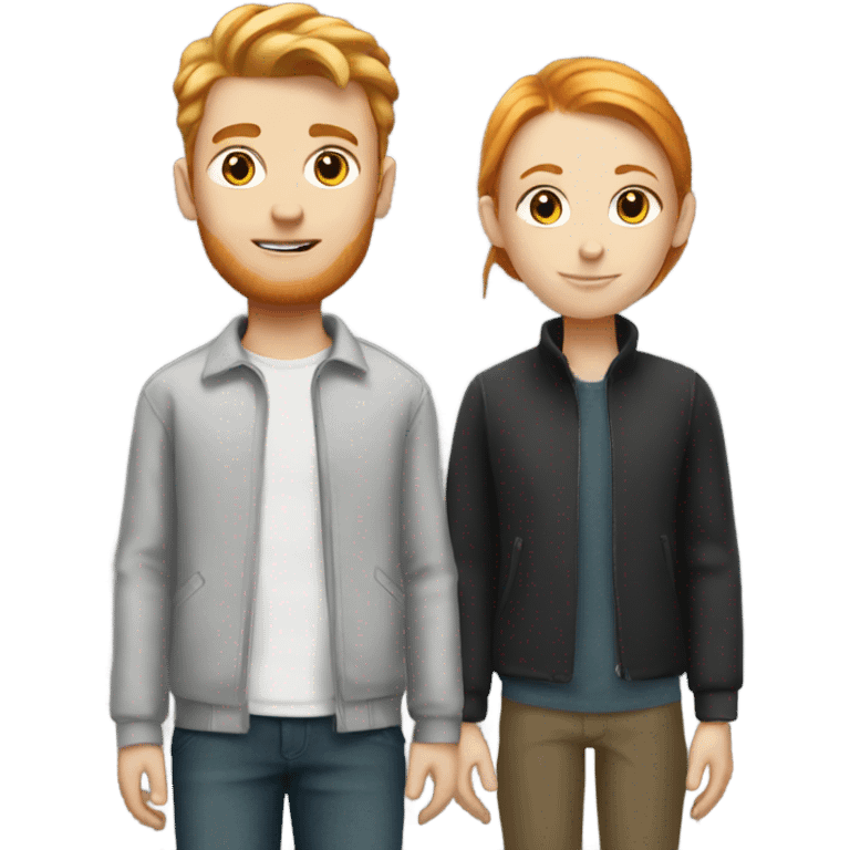 Tall blonde girl and shorter ginger boy emoji