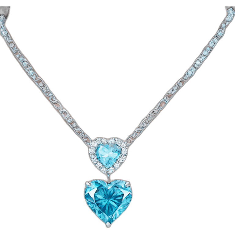 blue heart diamond necklace emoji