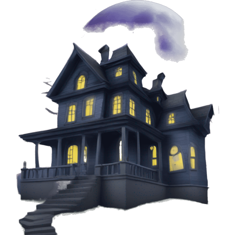 Haunted House Moon in Backgrouns emoji