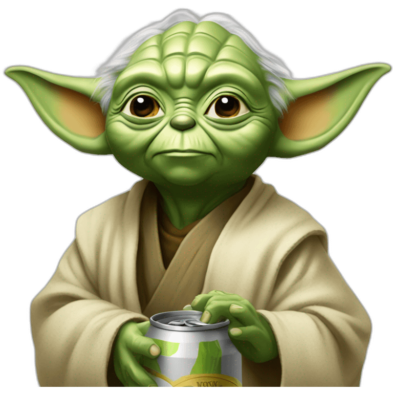 Yoda buvant une bière  emoji