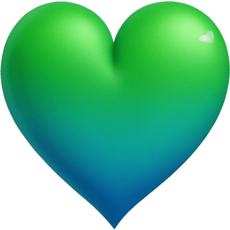 Create a heart from the combination of green and blue colors emoji