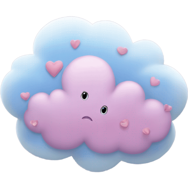 cloud emoji with hearts on it , realistic  emoji