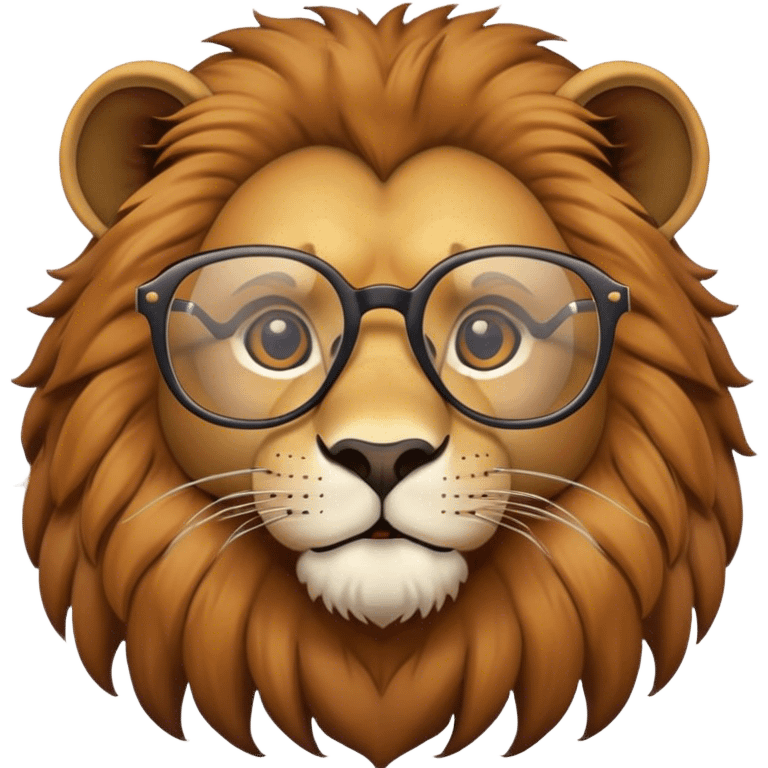 Un lion avec des lunettes  emoji