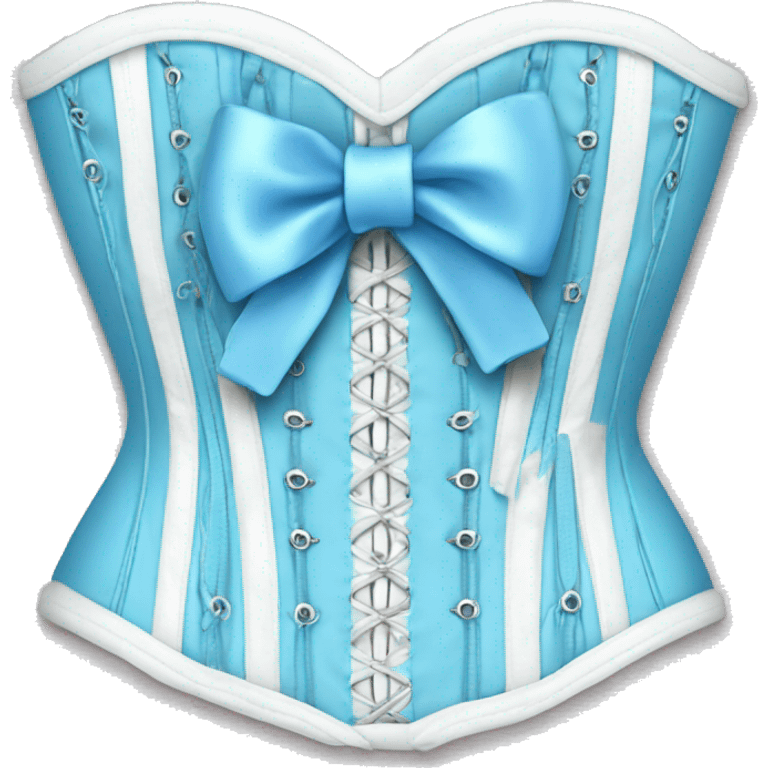 Baby blue corset with a white bow emoji