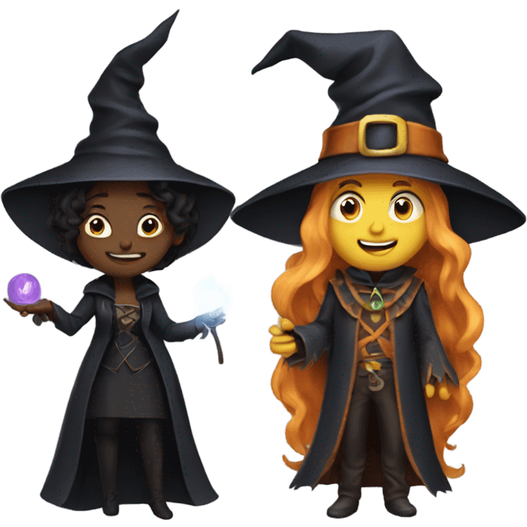 Crazy witch and warlock couple emoji