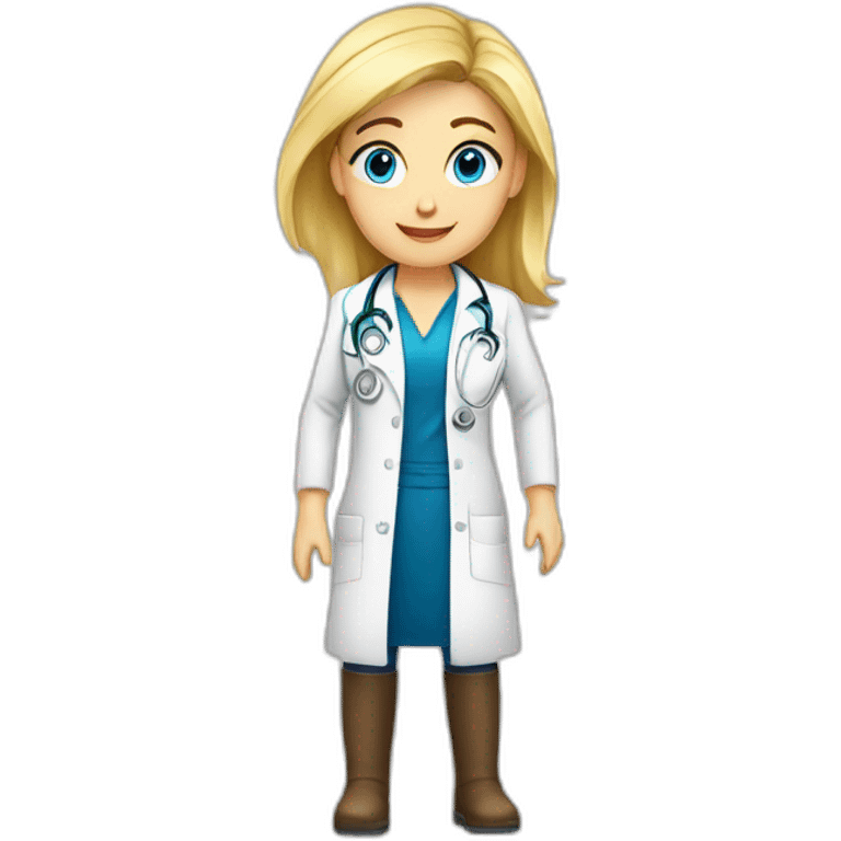 femme blond docteur queue de cheval yeux bleus emoji