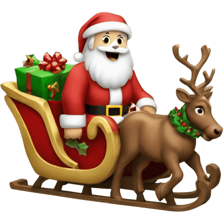 Santa on a Christmas sleigh emoji