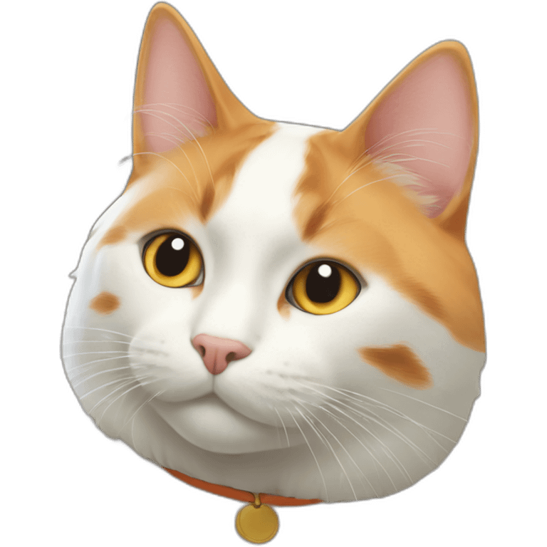 orange and white japanese cat emoji