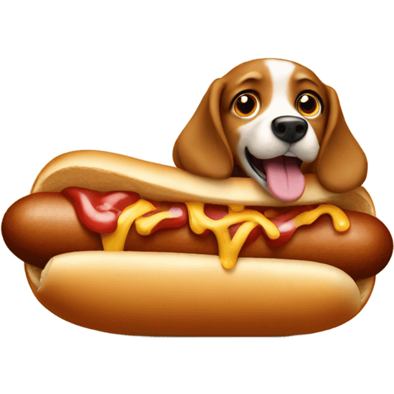 dog in a hot dog emoji