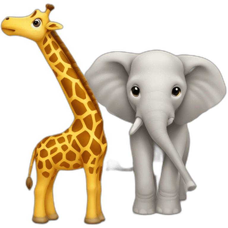 Girafe sur éléphant emoji