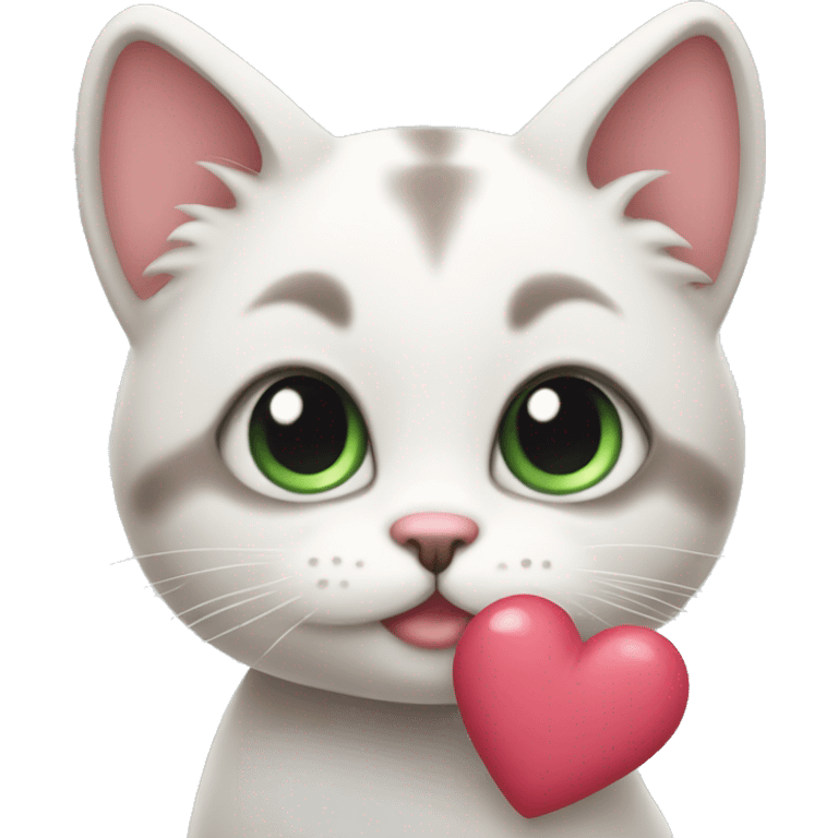 Cute cat with heart emoji