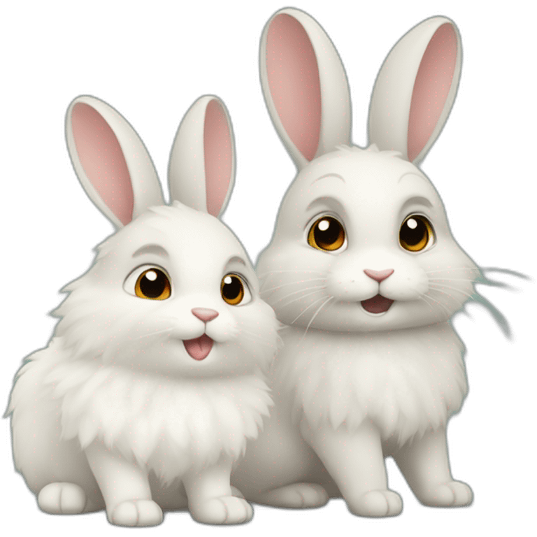 Rabbit and fluffy emoji